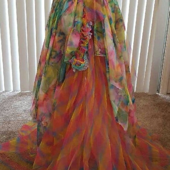 IRISA Rainbow Chiffon Tulle Wedding Gown - Picture 8 of 8
